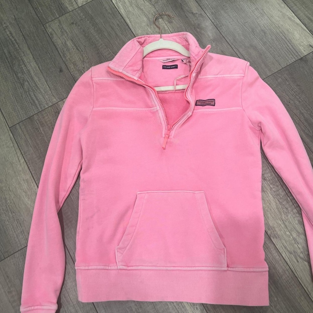Vineyard Vines Women's Pink Quarter-Zip Sweater